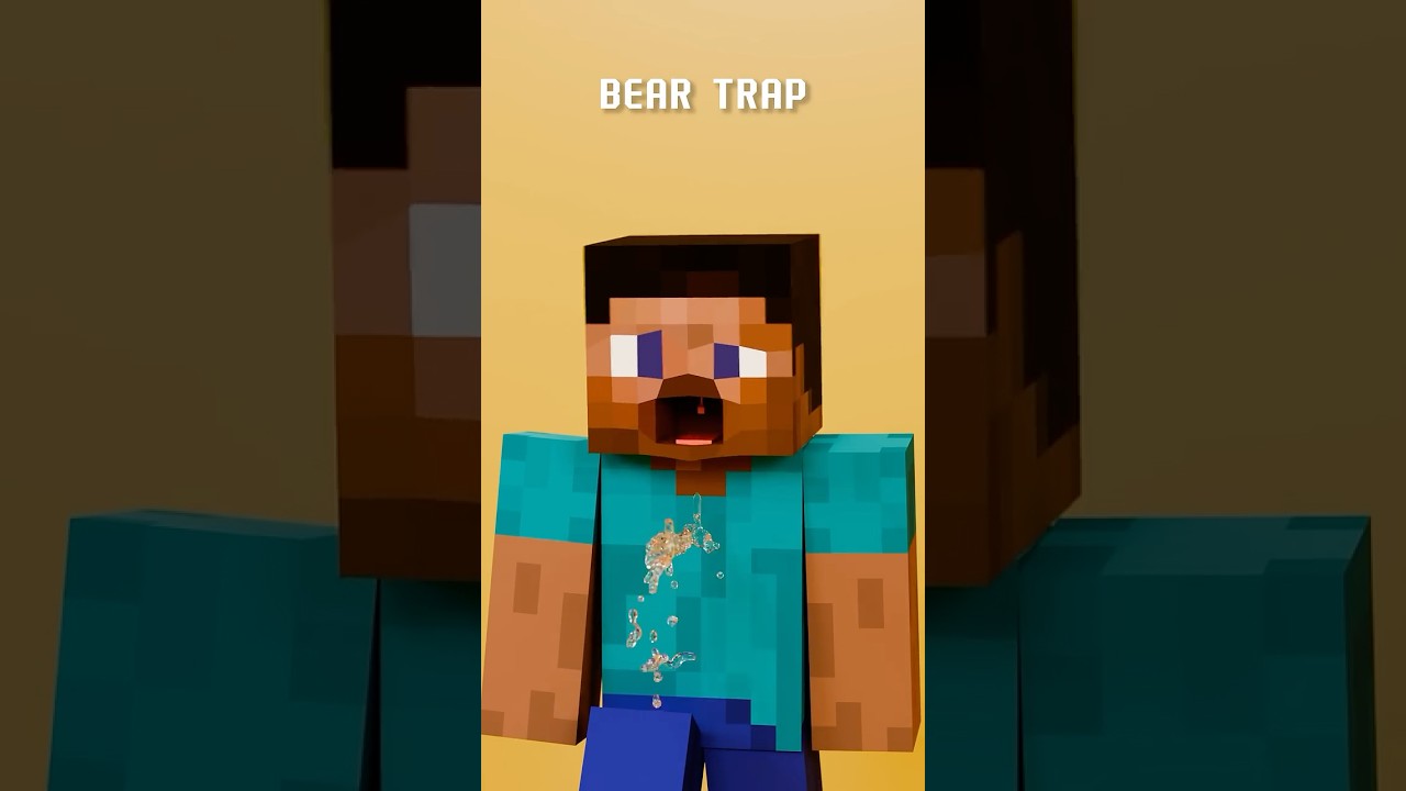 Minecraft Steve vs Traps #blender3d #3d #physics