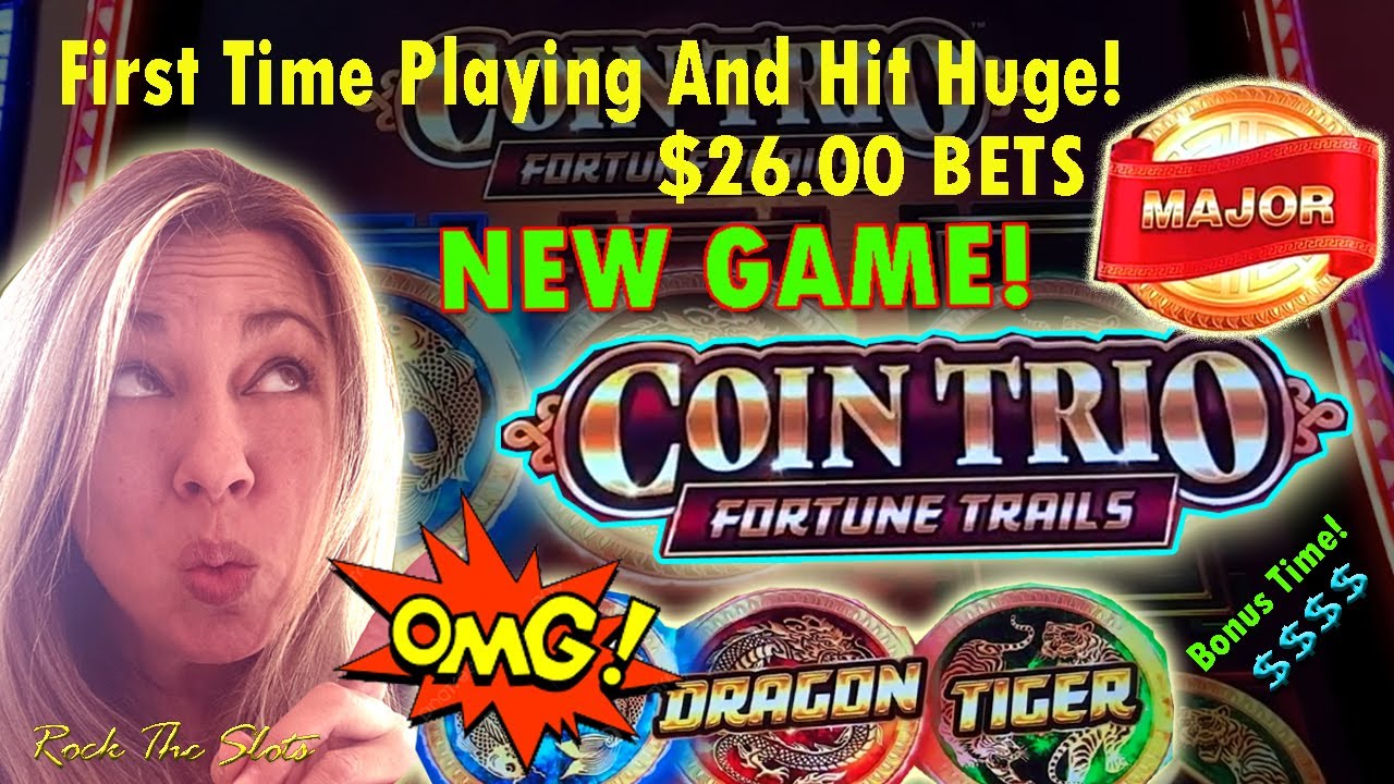 HUGE BETS LANDED HUGE WINS MAJOR JACKPOT $26 BET! New Game Coin Trio Fortune Trails by Aristocrat