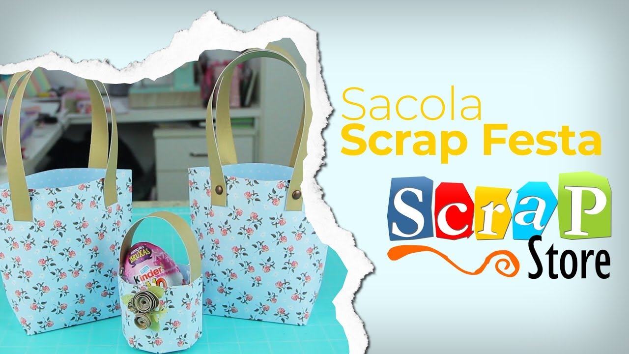 Passo a passo de 2 sacolinhas com a Base Criativa Sacolinha - Scrap Store Scrapbooking