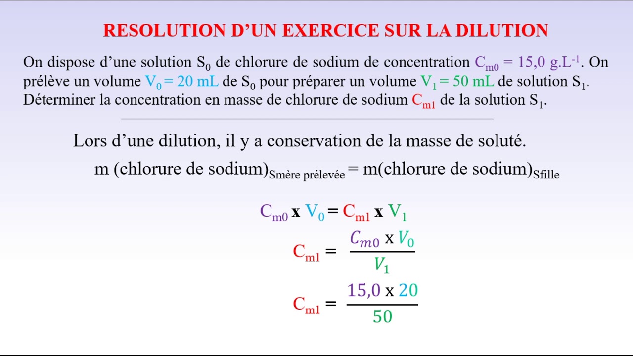 02 partie 5 résoudre un exercice dilution