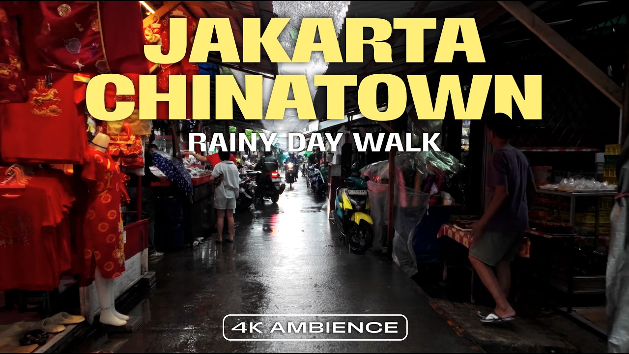 Jakarta's Chinatown Slow Walk During Chinese New Year • Rainy Day • Glodok Market Pancoran • 4K HDR