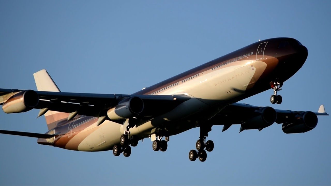 Bourkhan Airbus A340 Landing at Zurich Airport