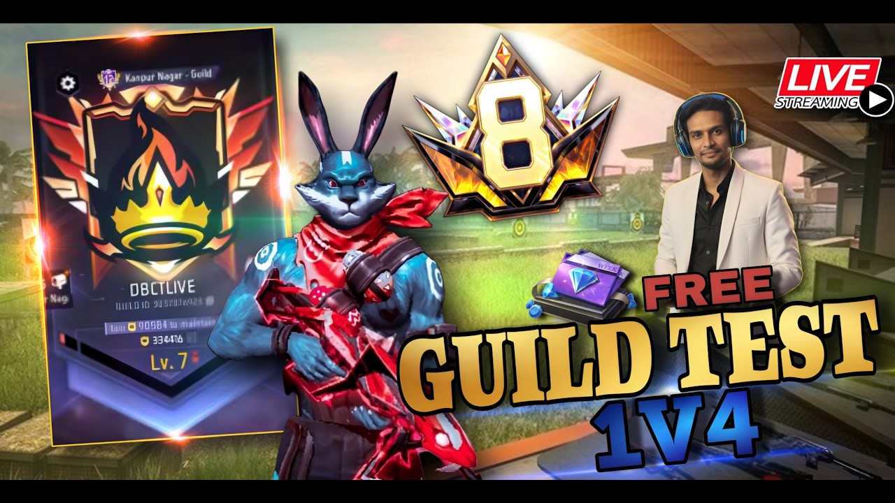 FREE FIRE LIVE GUILD TESTING | GUILD TEST LIVE | FF LIVE GUILD TEST #freefirelive #giveaway