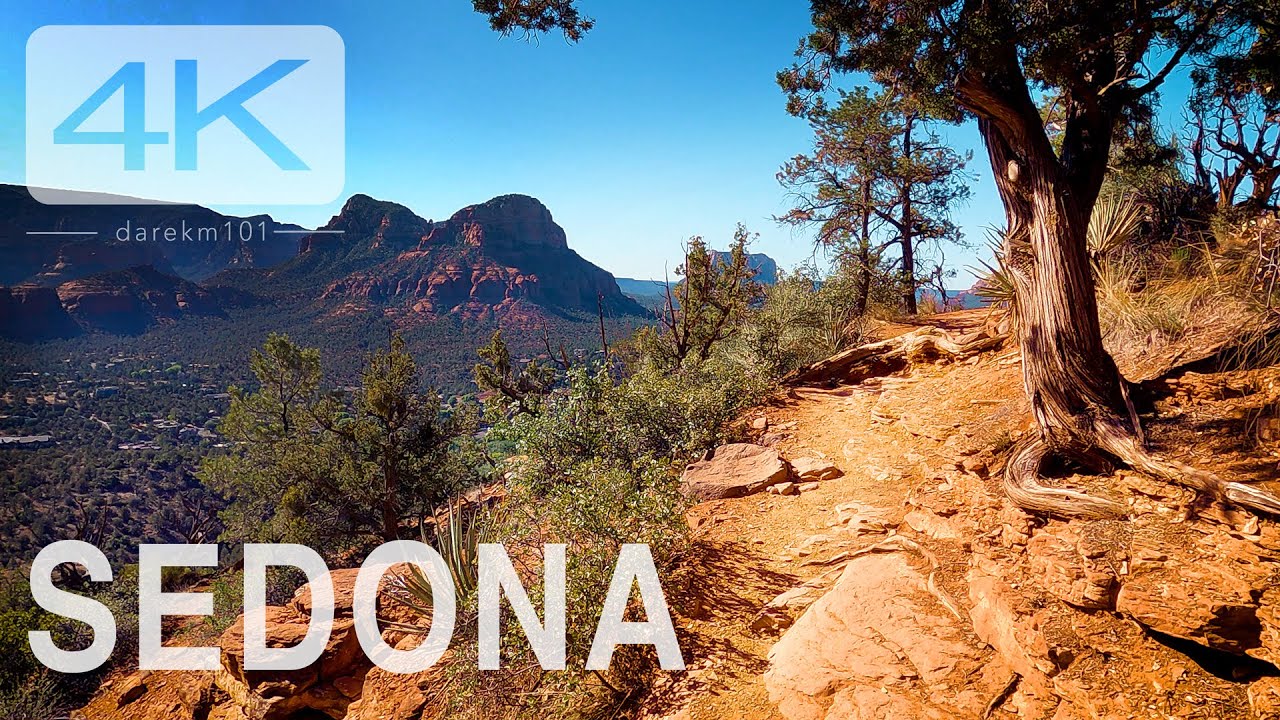 🏃Sedona Arizona Virtual run/walk the Airport Mesa Loop in morning light. Background for treadmill.