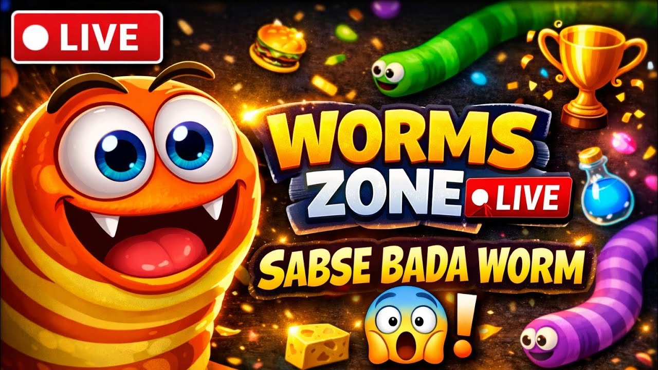 Worms Zone 🐍 Live Gameplay | Sabse Badi Worm Banega Kaun? 😱🔥