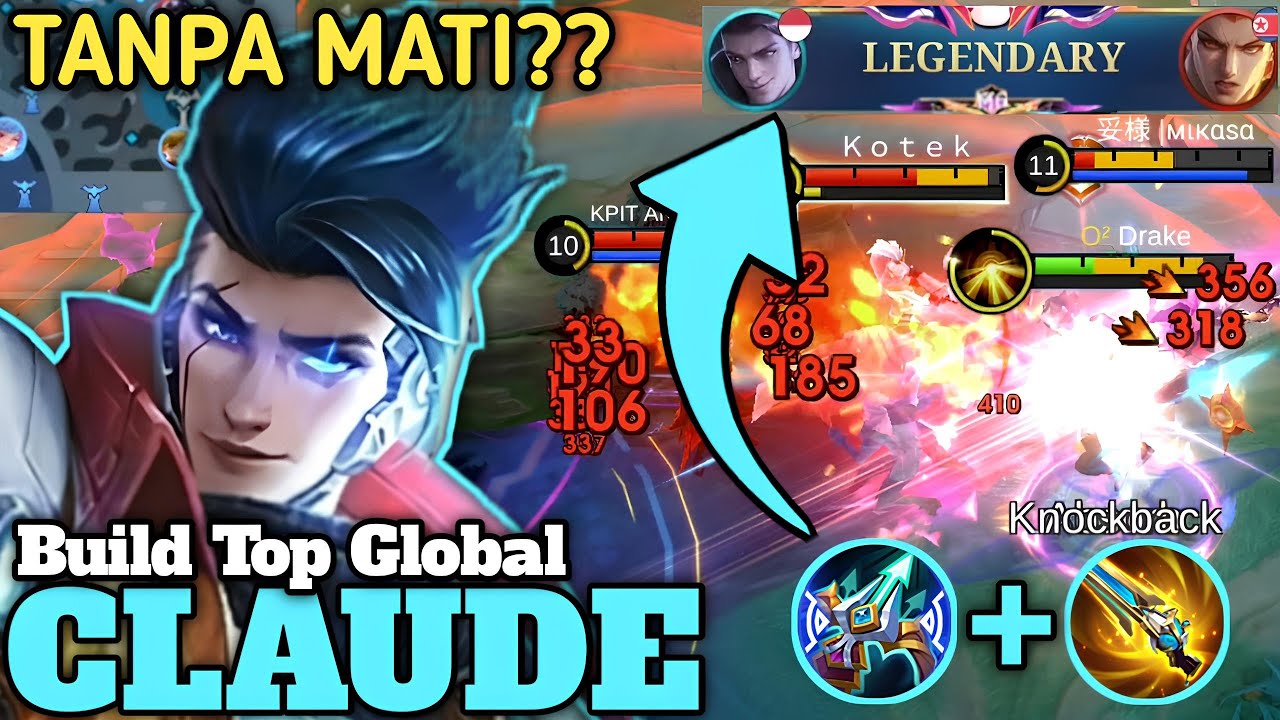 GILA!! SELINCAH INI KAH CLAUDE SAMPAI GA BISA MATI?? | BUILD TOP GLOBAL CLAUDE - MLBB