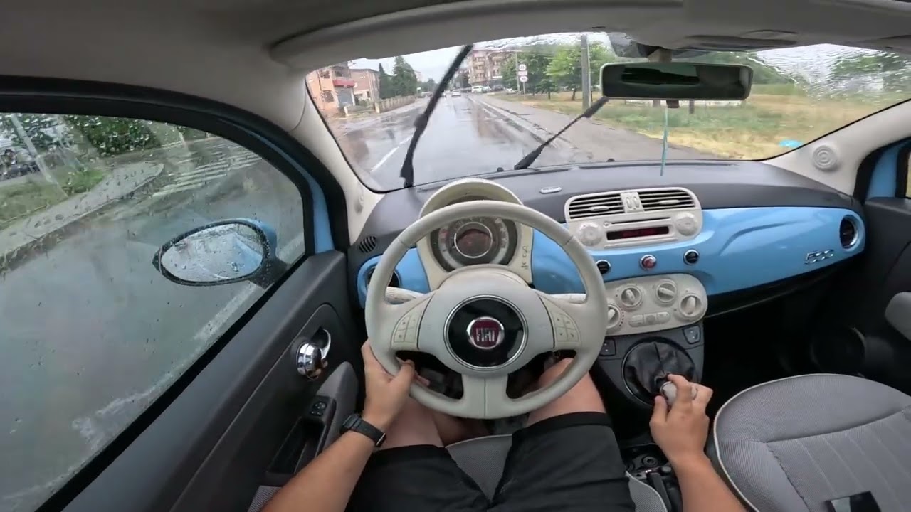 FIAT 500 0.9 TWIN TURBO ASMR POV ONBOARD CITY DRIVE Video HD