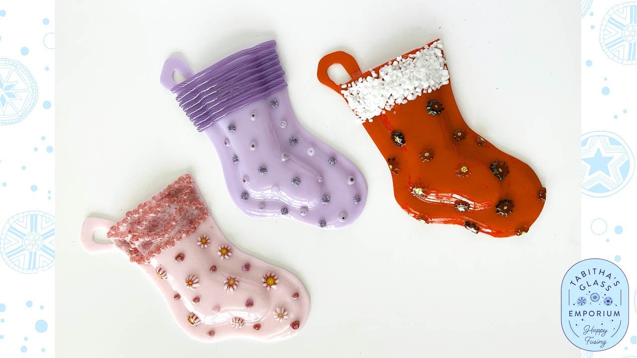 Fused Glass Christmas Stocking Pocket