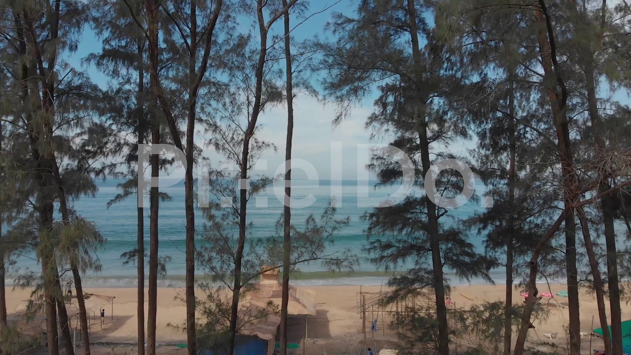 Querim Beach Goa Aerial View Stock Video