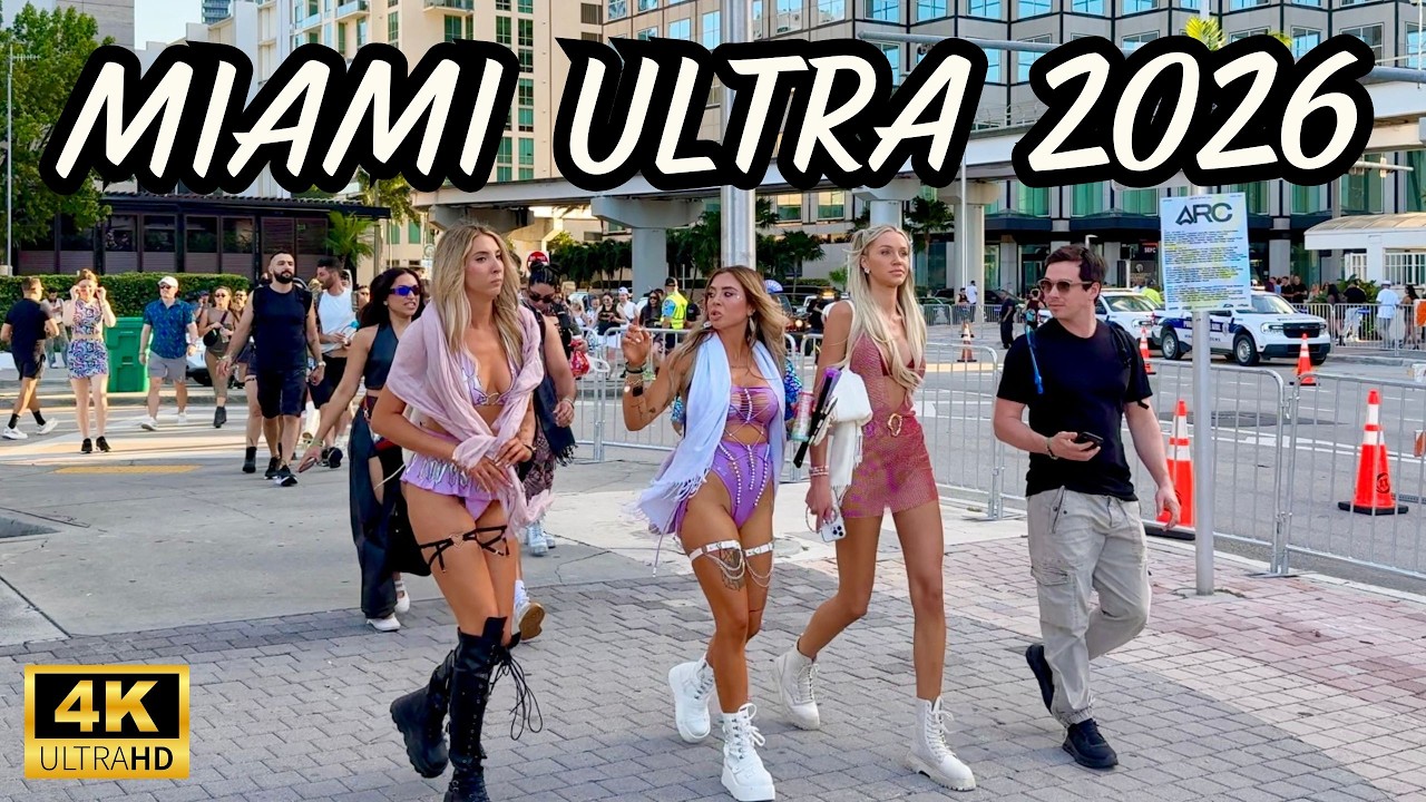 Miami Ultra 2026 | Festival Crowds & Street Energy at Bayfront Park 4K 🎶