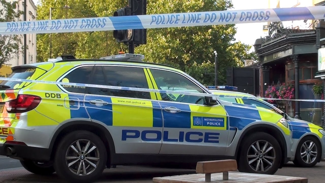 Hackney Police at scene of 'Shooting' - July 15th 2018 - London