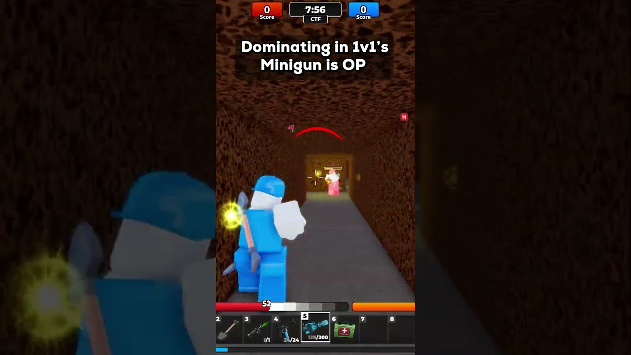 1v1's With MINIGUN! (Roblox Flag Wars)