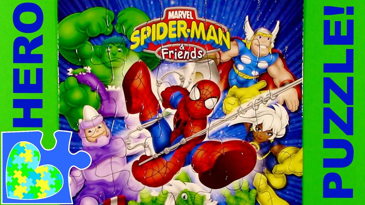 SPIDER-MAN Video Puzzle Game for kids! Rompecabezas de Spider-Man.