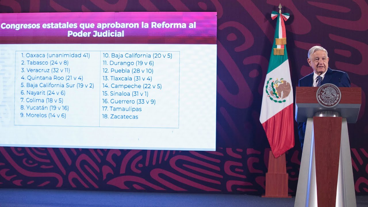 Reforma al Poder Judicial se publicará el 15 de septiembre. Conferencia presidente AMLO
