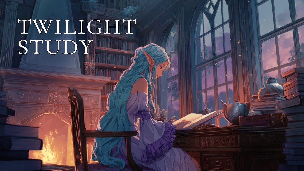 Dark Academia Twilight Study — Cozy Fantasy Library Ambience for Focus & Reading