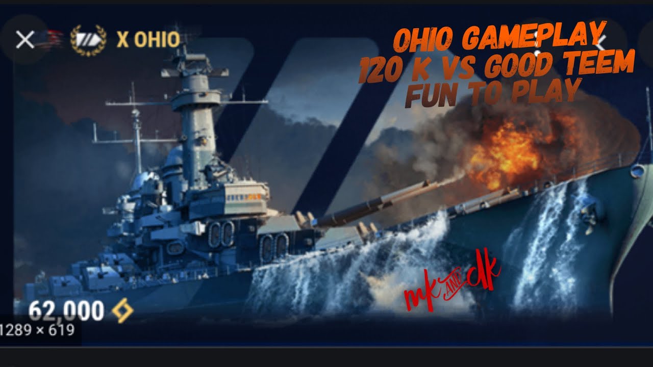 T10 American Premium Battleship Ohio - 120k gameplay WOWS Blitz
