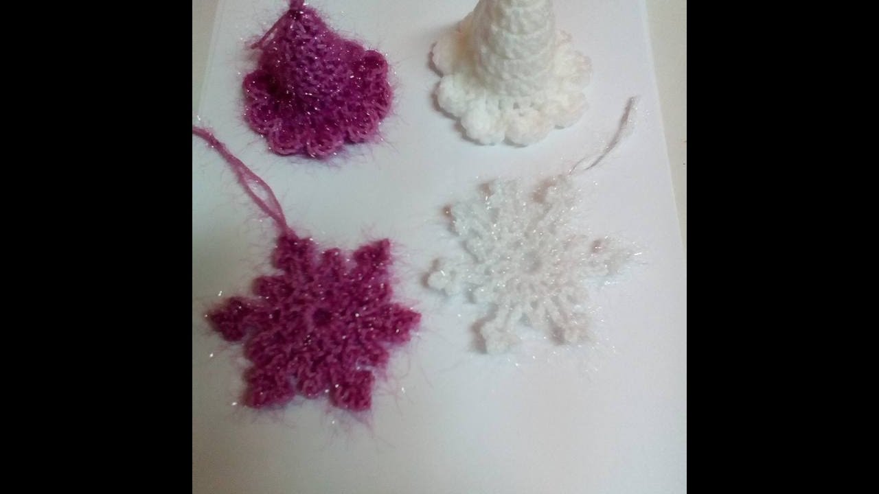 Crosetam clopotel si steluta ornament pentru bradul de Craciun