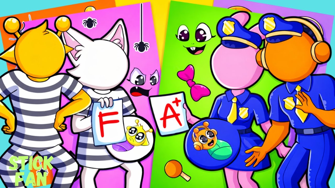 STICKERBOOK DIY SPRUNKI POLICE FAMILY 👋🥰