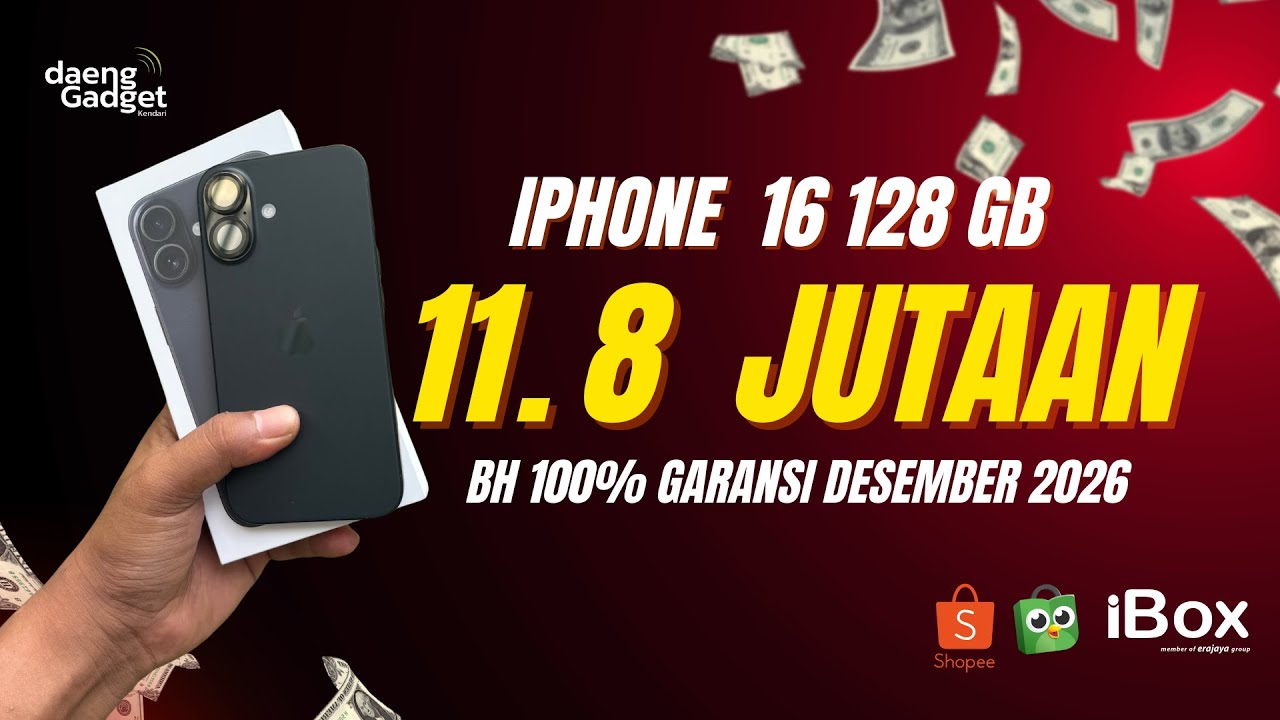 iPhone 16 128GB Ex IBOX – BH 100% | Cycle 11 | Like New! Garansi Des 2026🔥