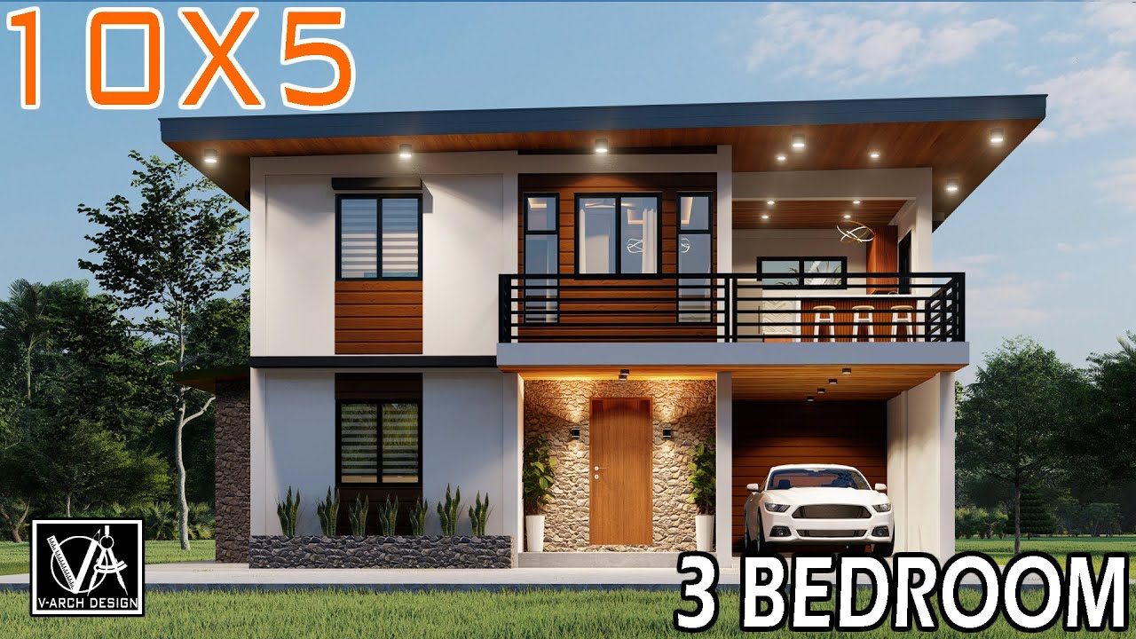 2 Story House Design Philippines 10X5 Meters - 3 Bedrooms