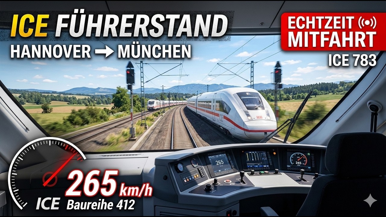 🚄 ICE 783 | Hannover → München | Führerstandsmitfahrt in Echtzeit | BR 412