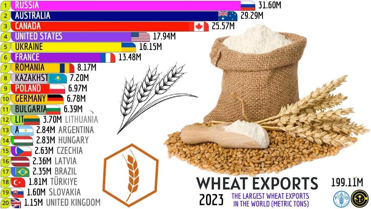 THE LARGEST WHEAT EXPORTS IN THE WORLD