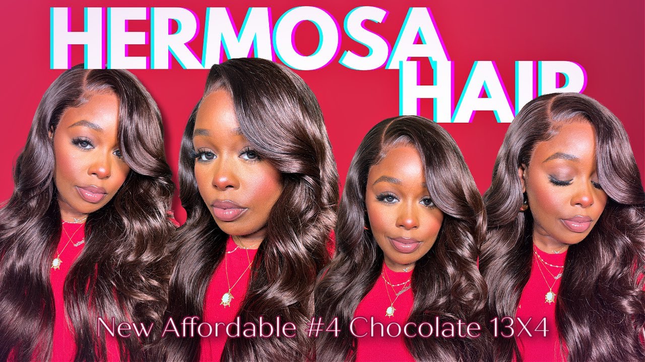 🤭😍NEW COLOR! CHOCOLATE BROWN BODY WAVE 13X4 EASY INSTALL 2024SPRING&SUMMER SHAKE & GO HERMOSA HAIR