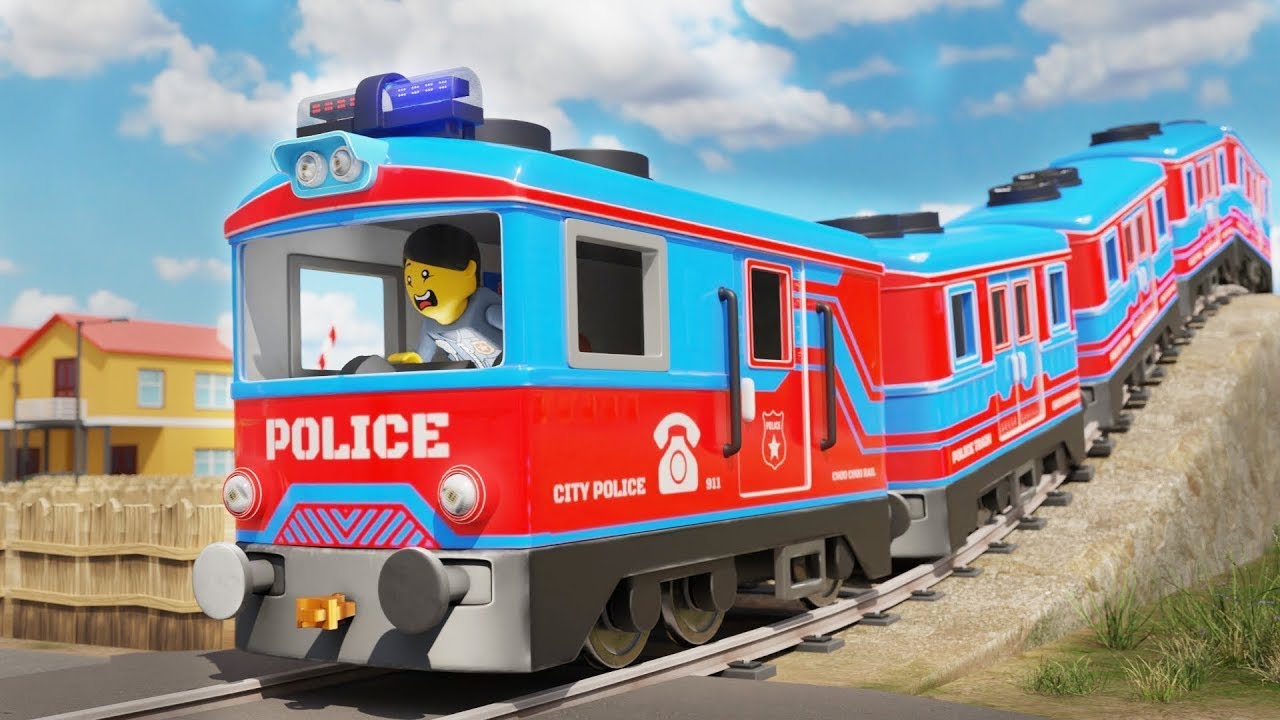 🚨 POLICE VS THIEF Cartoon - Train Videos for Kids - Choo choo train kids videos