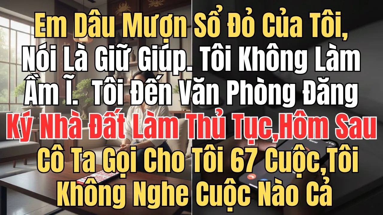 Em dâu mượn sổ đỏ của tôi, nói là giữ giúp  Tôi không làm ầm ĩ  Tối hôm đó tôi đến văn phòng đăng ký