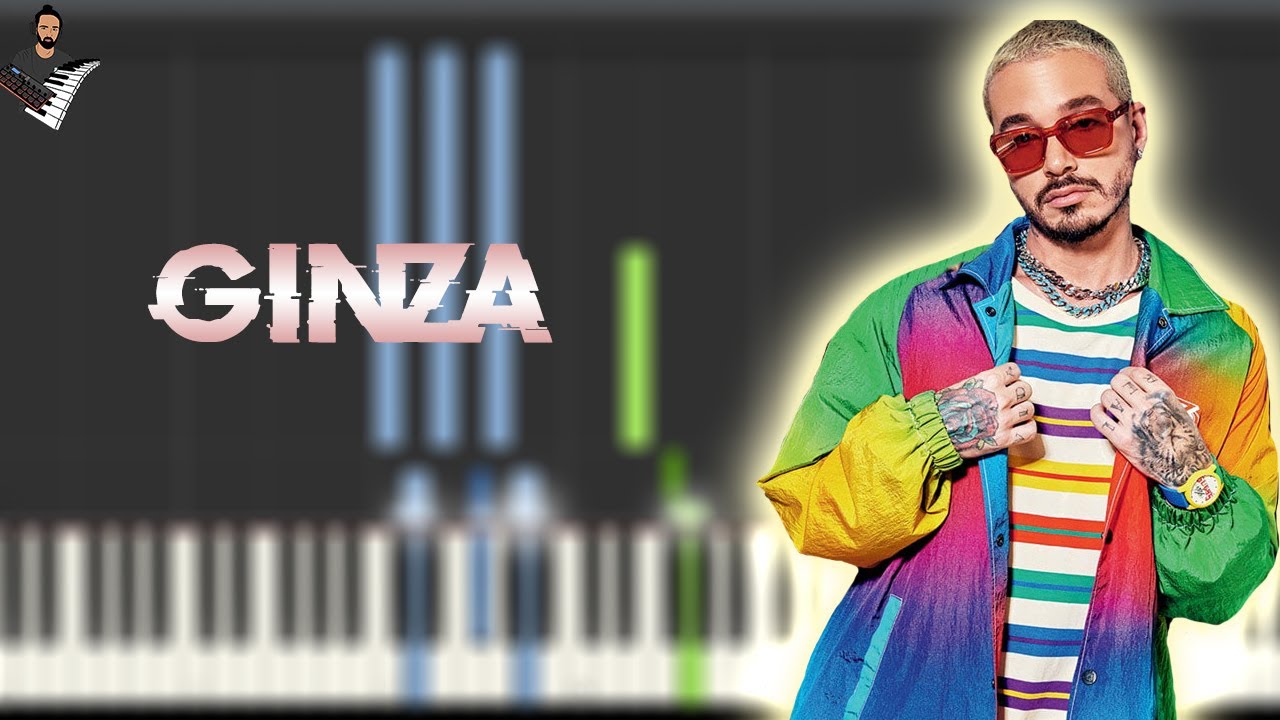 J. Balvin - Ginza | Instrumental Piano Tutorial / Partitura / Karaoke / MIDI