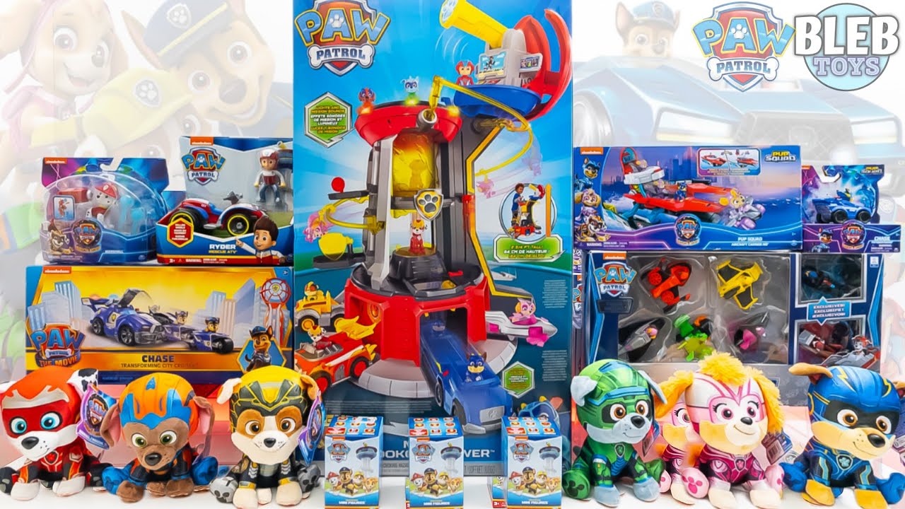 Paw Patrol toy collection Mighty Lookout Tower and Mighty Movie Aircraft Carrier HQ Unboxing ASMr