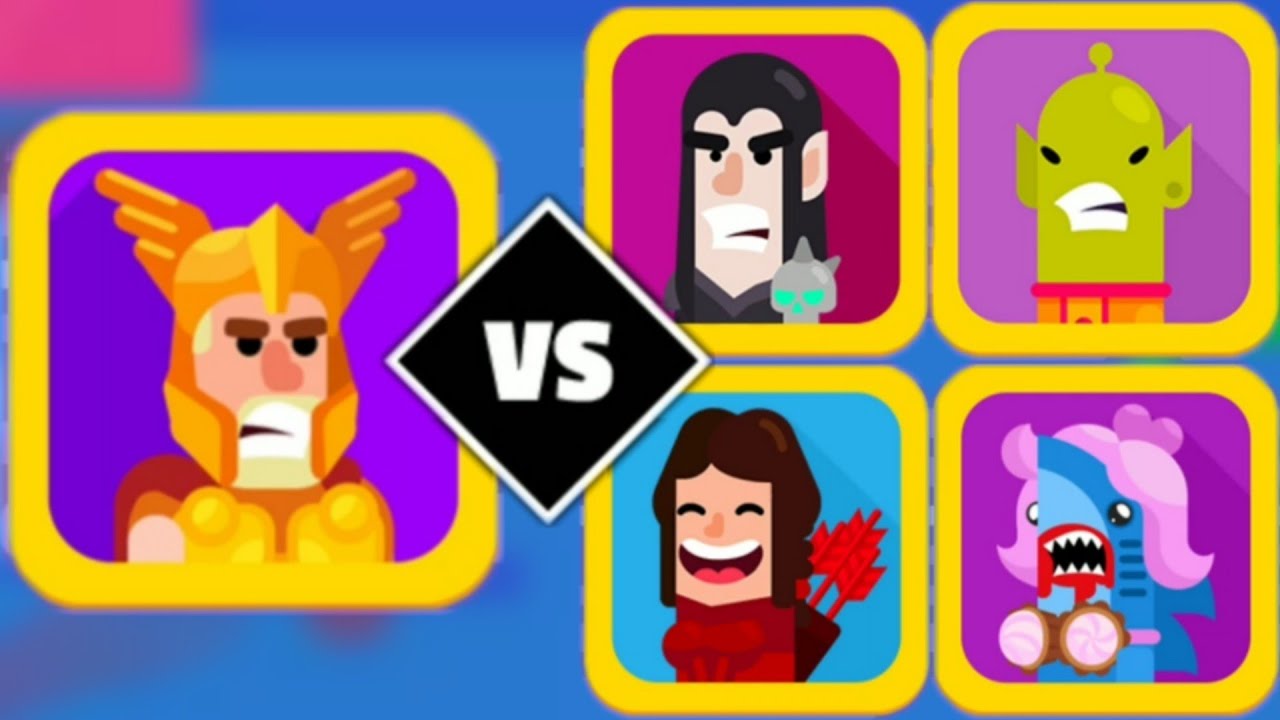 Bowmasters THOR vs HUNGER GIRL, SHARK, D'EVOURER, DARK MAGE epic gameplay