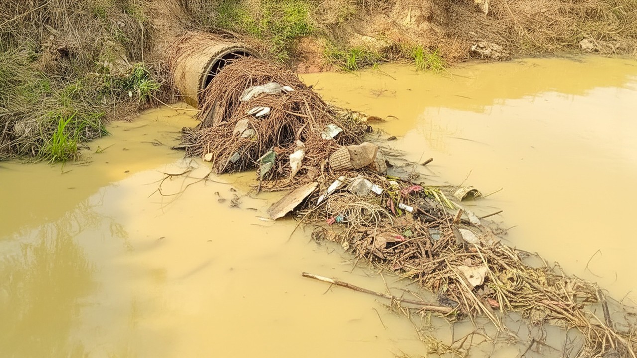Massive Water Escape After Culvert Is Unclogged