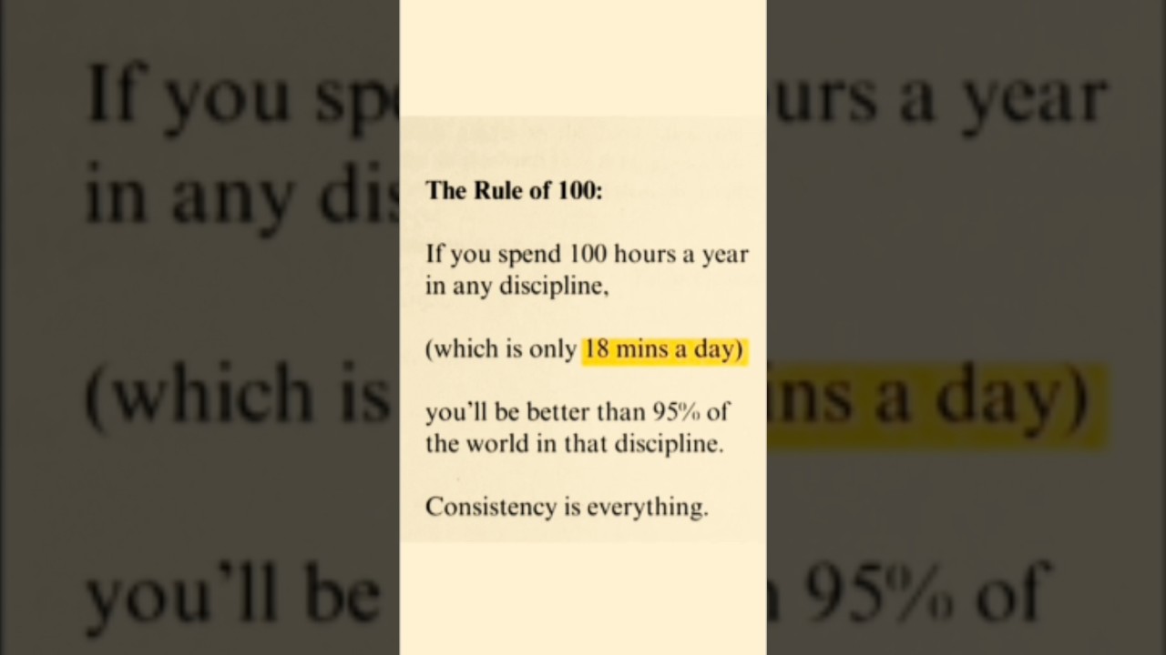 The rule of 100 | #consistency #consistencyiskey #consistent #consistencychallenge #7hillsaga