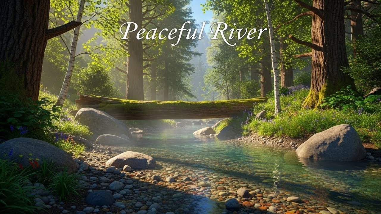 Peaceful Flowing River 🌊 Natural Ambience Sound for Deep Sleep and Stress Relief #226