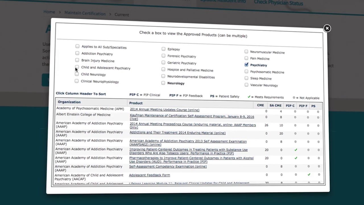 Using the ABPN Approved Products List