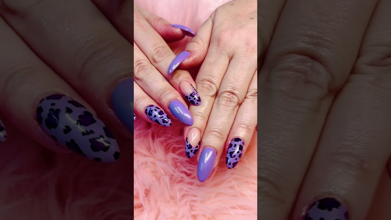 Purple Leopard 💜 #leopardprintnails #structuredgelmani #nailinspo #naildesigns buildergel