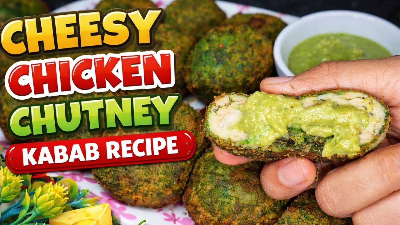 Cheesy Chicken Chutney Kabab 😍 | Crispy Outside & Melty Inside | @Cooking_with_AF#viral #food#foodie