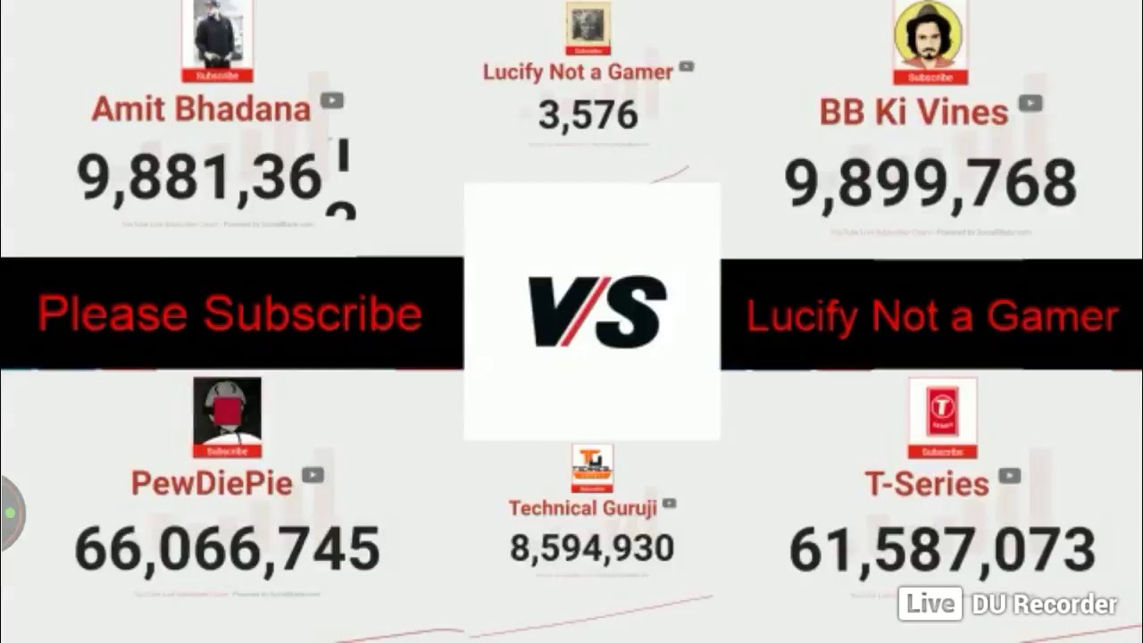 Amit Bhadana  Vs Bb Vs Technical Guru Hi Live subscriber Counting