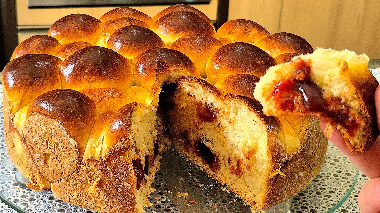 PÃO DOCE com GOIABADA é a melhor receita MASSA FOFINHA e bem SIMPLES DE FAZER