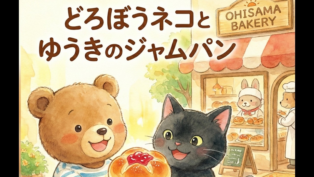 【読み聞かせ絵本】どろぼうネコとゆうきのジャムパン
