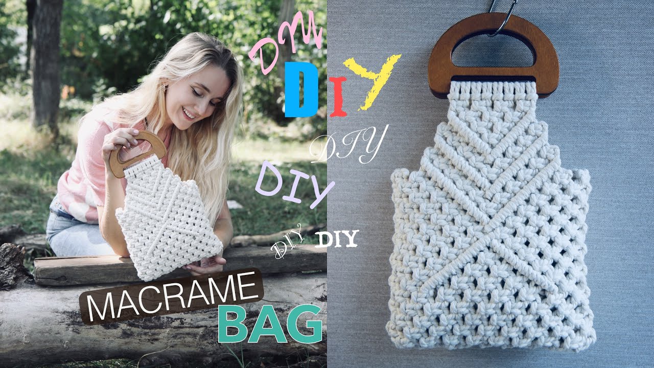 Macrame Bag Tutorial | Macrame bag with wooden handles |