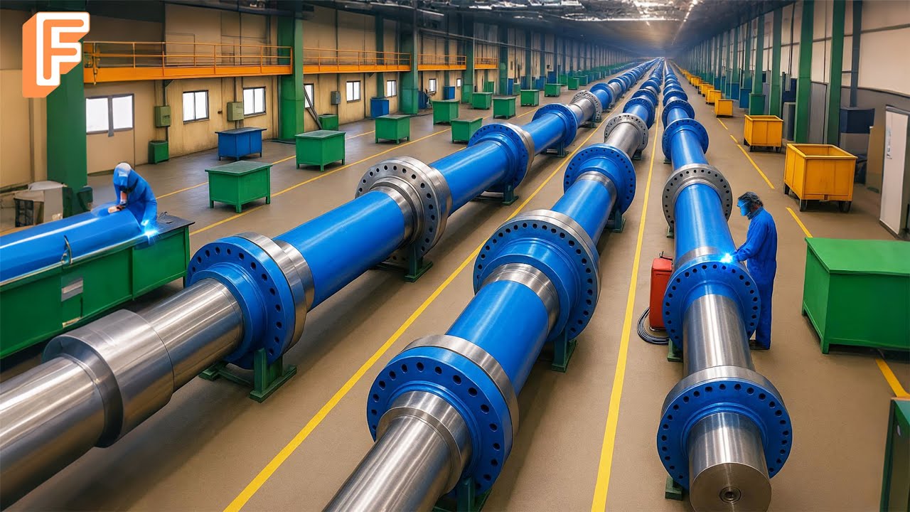 How Giant Wind Turbine Shafts Are Made In Massive Production Line