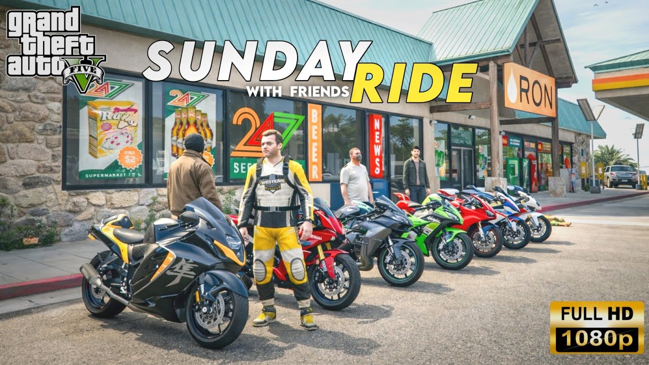 GTA 5: The Ultimate Sunday Ride with my Squad! 🏍️🔥 // MDGamer // gta 5 gameplay // sunday ride.