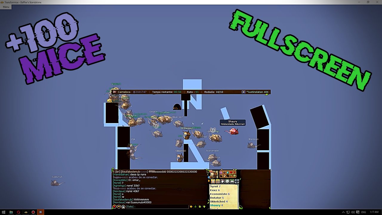 Transformice - Brkrmn (+100 MICE [NASA] + FULLSCREEN) Racing Gameplay #65