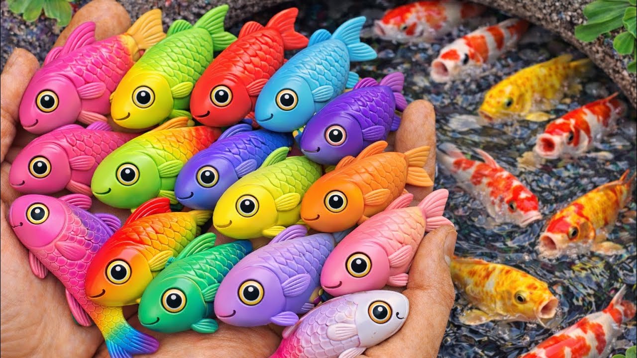 Catching Dozens of Beautiful Koi Fish, Goldfish and Colorful Aquarium Fish! So Amazing