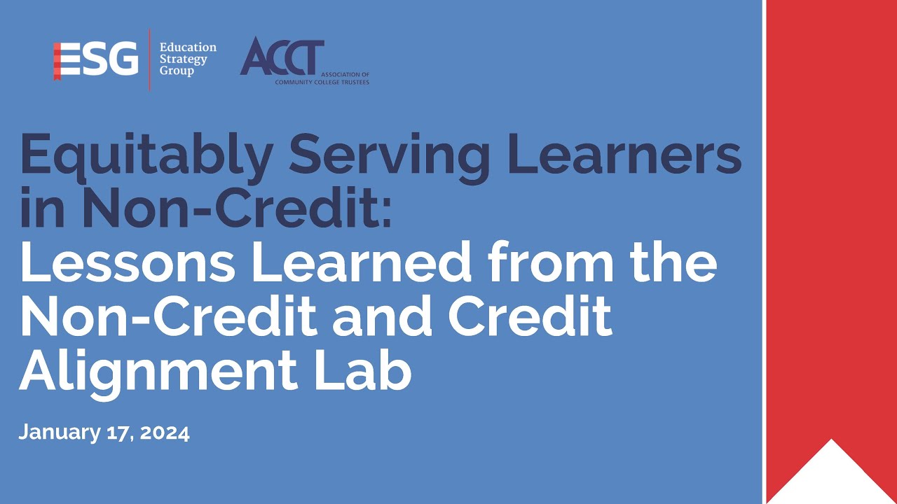 ACCT NCAL - Equitably Serving Learners in Non-Credit
