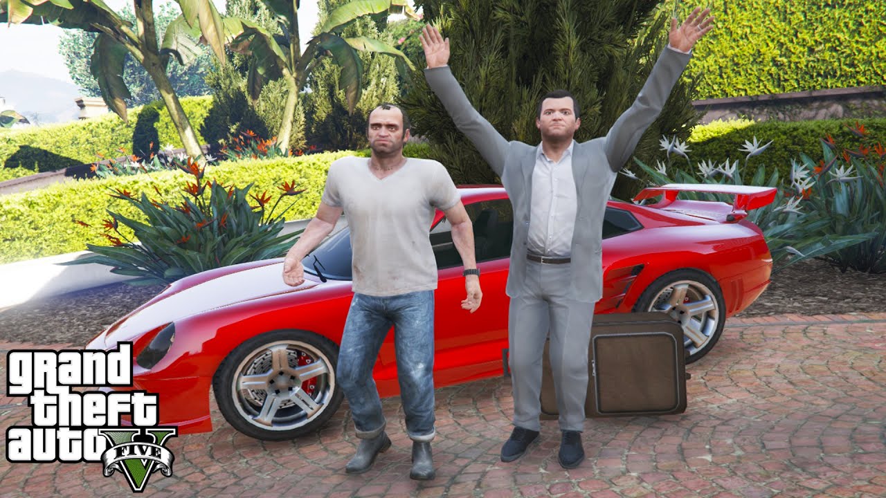 Michael And Trevor's Road Trip in GTA 5 (funny)