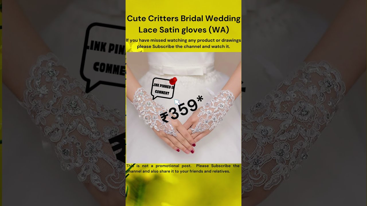|| Cute Critters Bridal Wedding Lace Satin gloves (WA) || Secret Mrs. || 