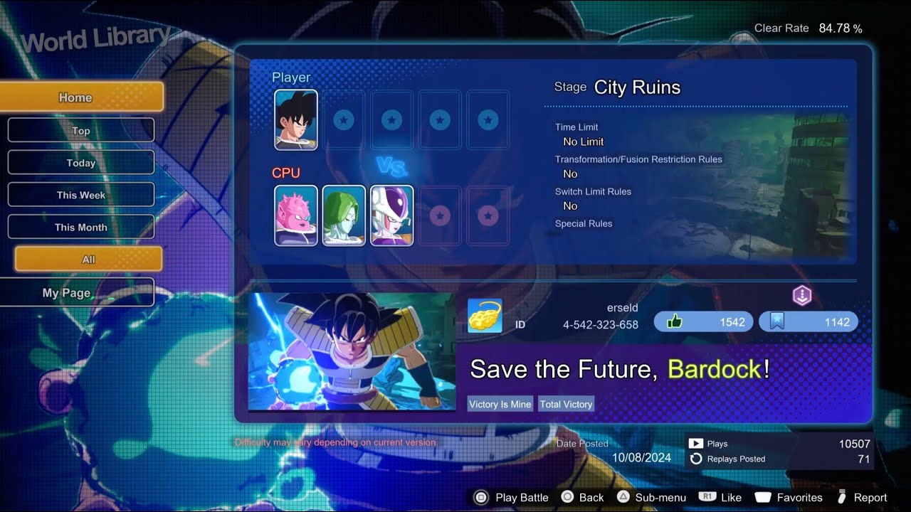 DRAGON BALL: Sparking! ZERO Custom Battle, World Library, Save the Future, Bardock!